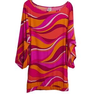 Trina Turk Vivid Vista Tunic Swim Coverup Size Medium Multicolored Beach Mod
